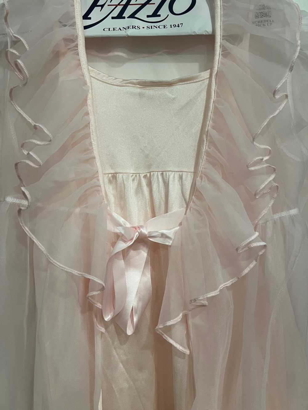 Sheer Ruffled Nightgown and Robe Set - Picture 3 of 4